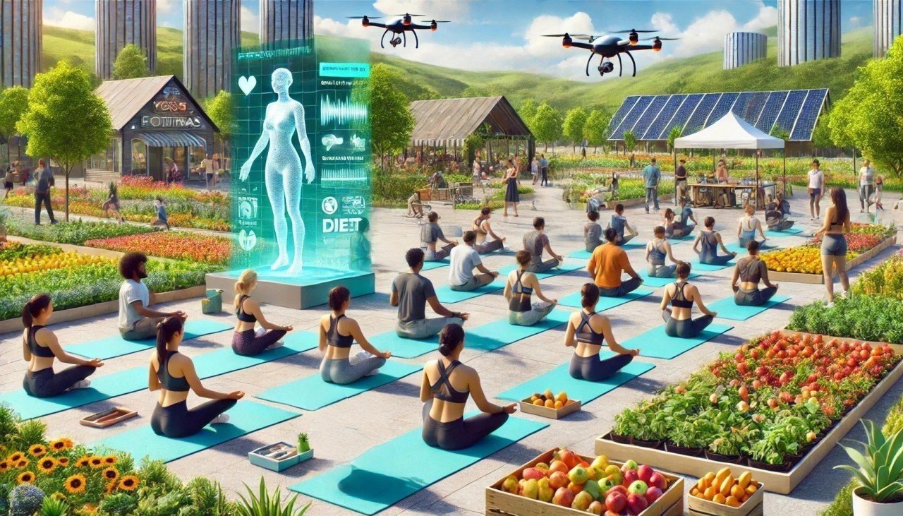 A Futuristic July: Embracing Wellness in a High-Tech Town Park